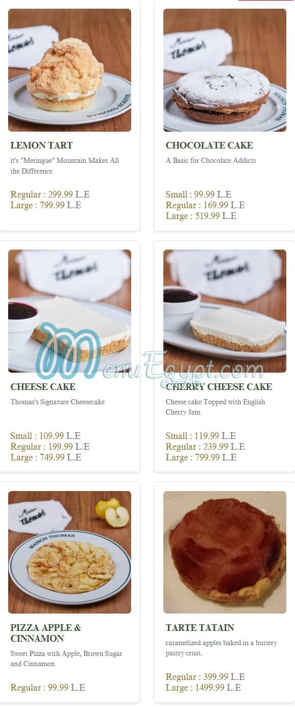 Maison Thomas menu Egypt 9
