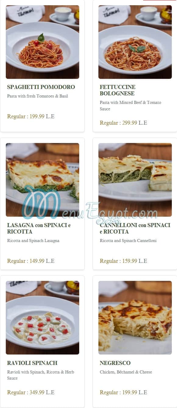 Maison Thomas delivery menu