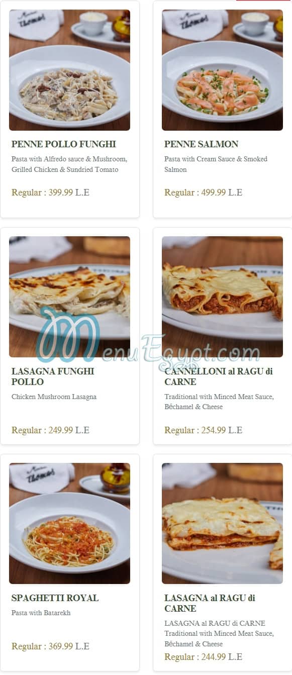 Maison Thomas online menu