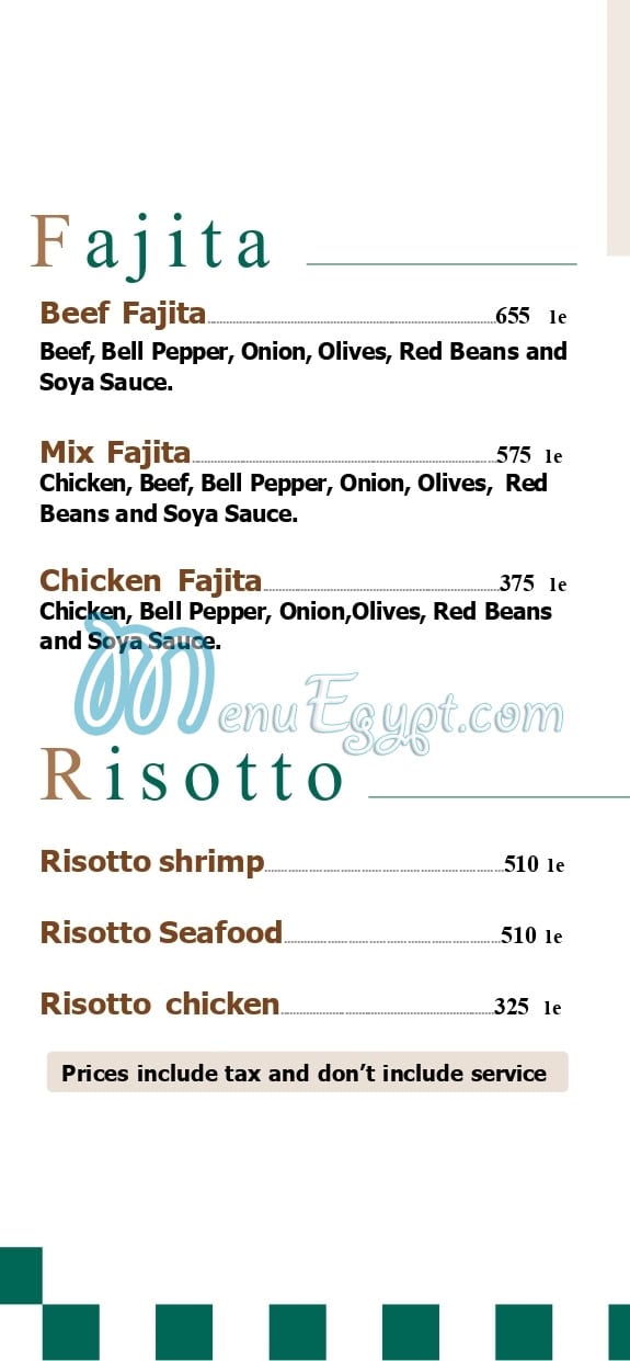 منيو أوكتا كافيه مصر 5