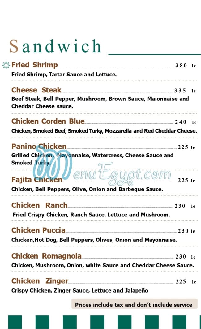 منيو أوكتا كافيه مصر 6