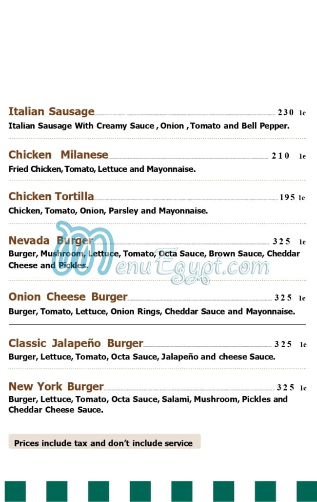 منيو أوكتا كافيه مصر 7