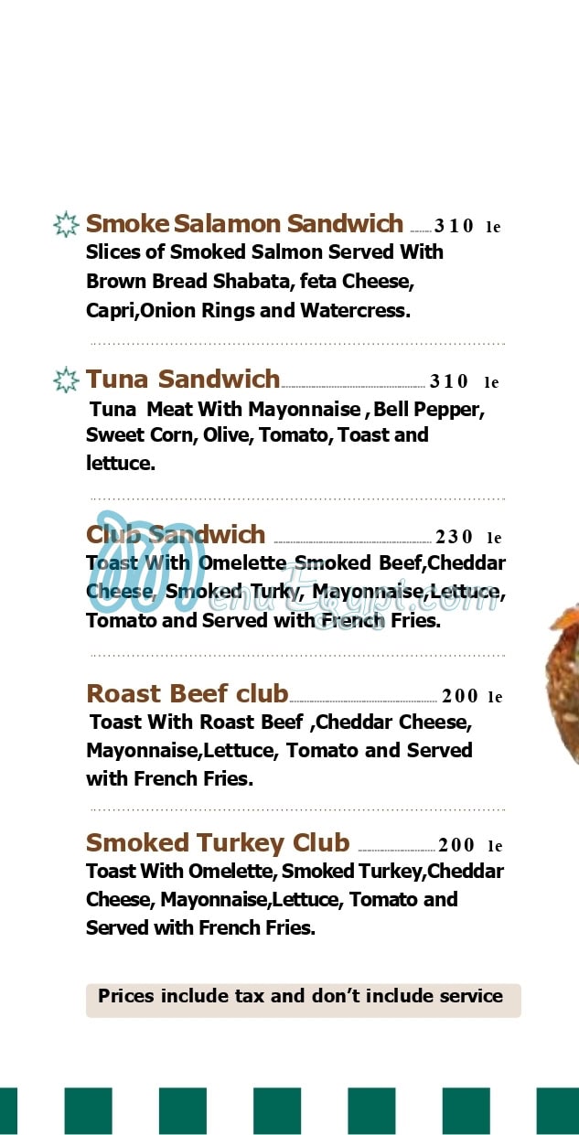 منيو أوكتا كافيه مصر