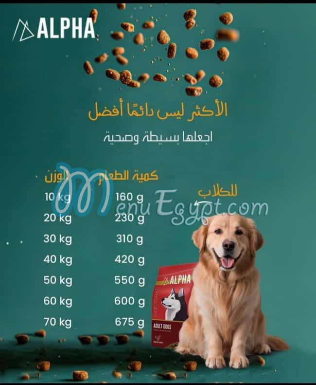 Panda Pets Shop menu Egypt 1