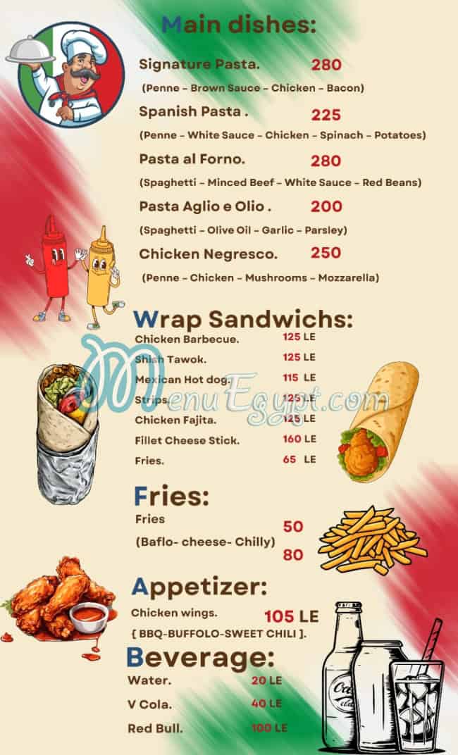 Pastatouti online menu