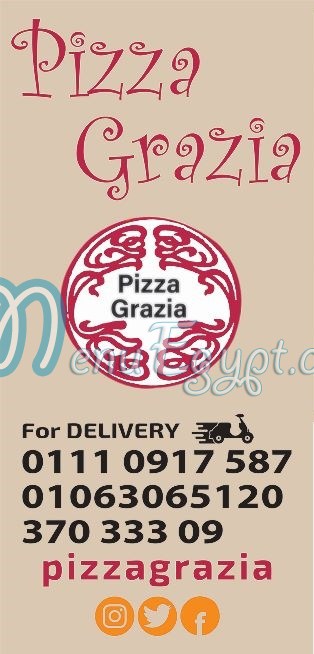 Pizza Grazia menu