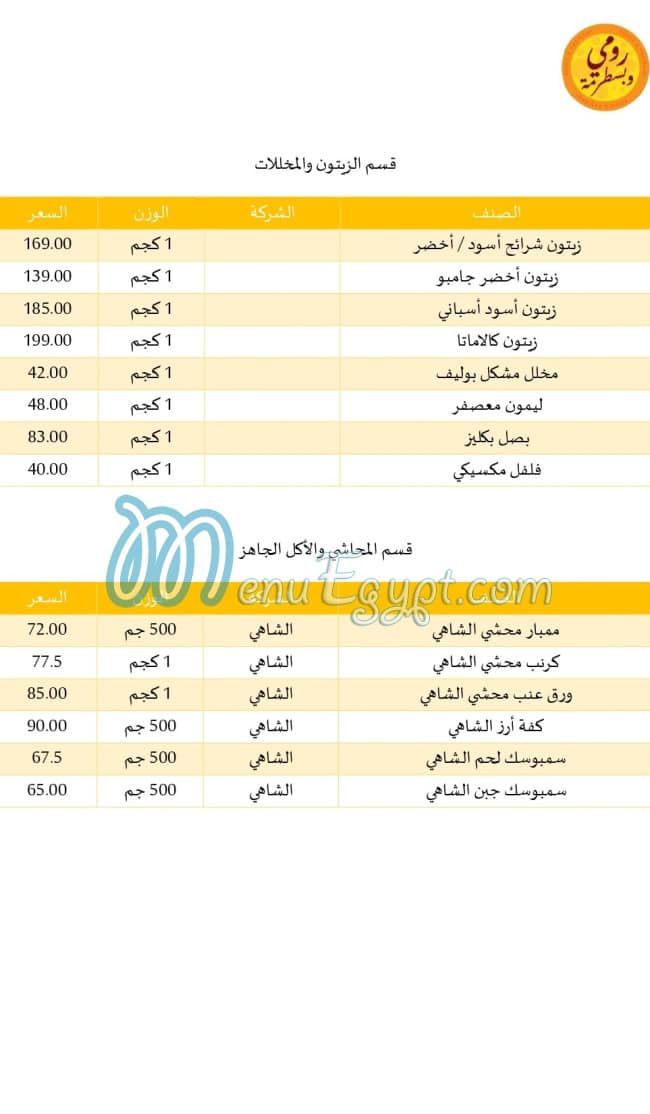 رومي وبسطرمة مصر