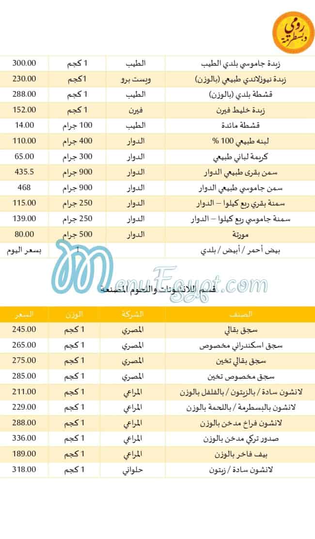 رومي وبسطرمة مصر الخط الساخن