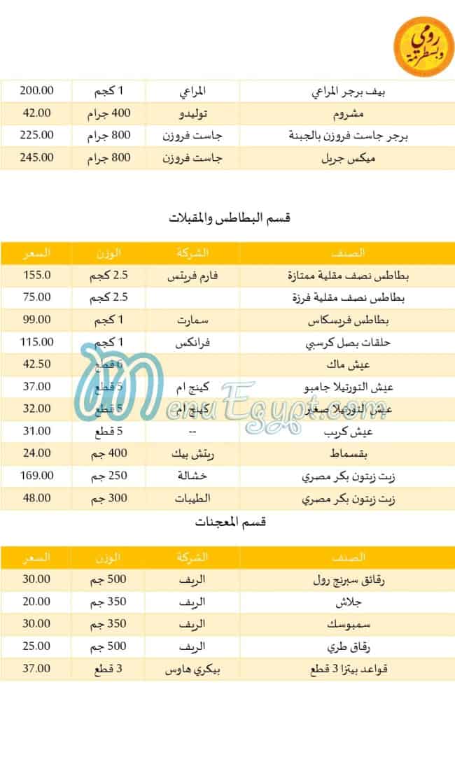 رومي وبسطرمة مصر