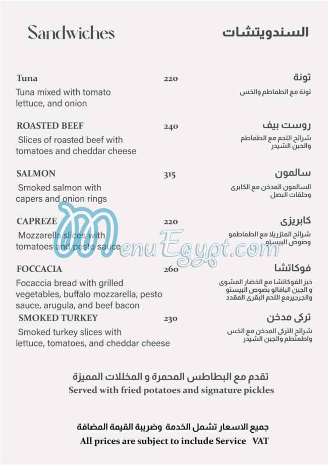 Sedra menu Egypt 9