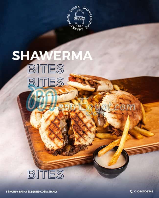 Sharx Lounge delivery menu