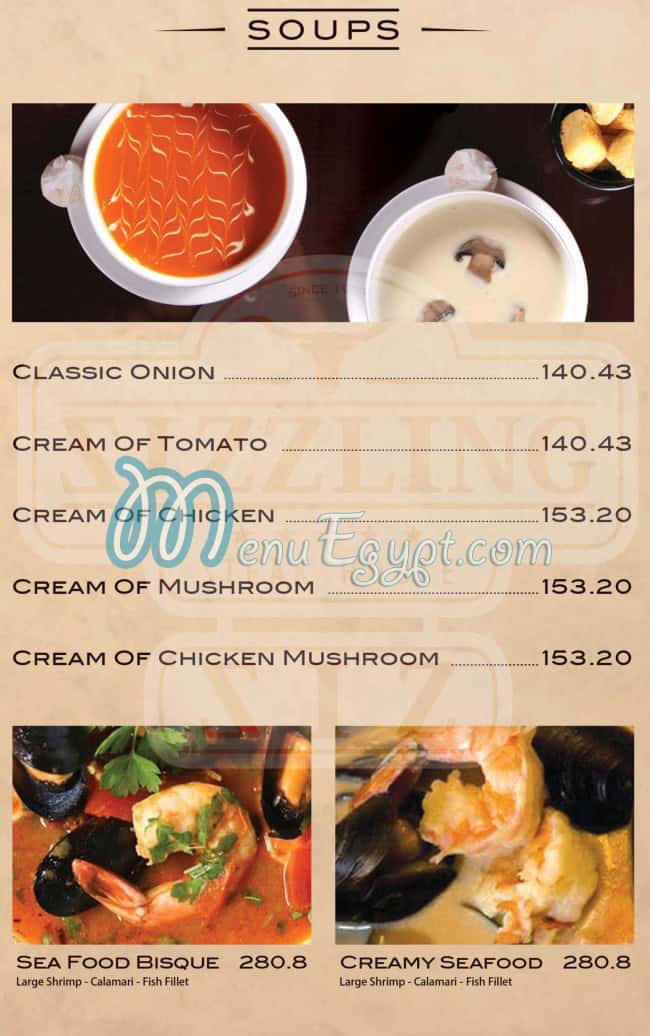 منيو سيزلر ستيك هاوس