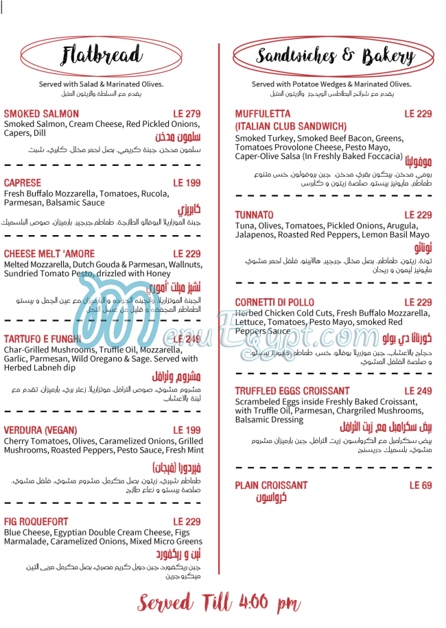 Spaghi menu