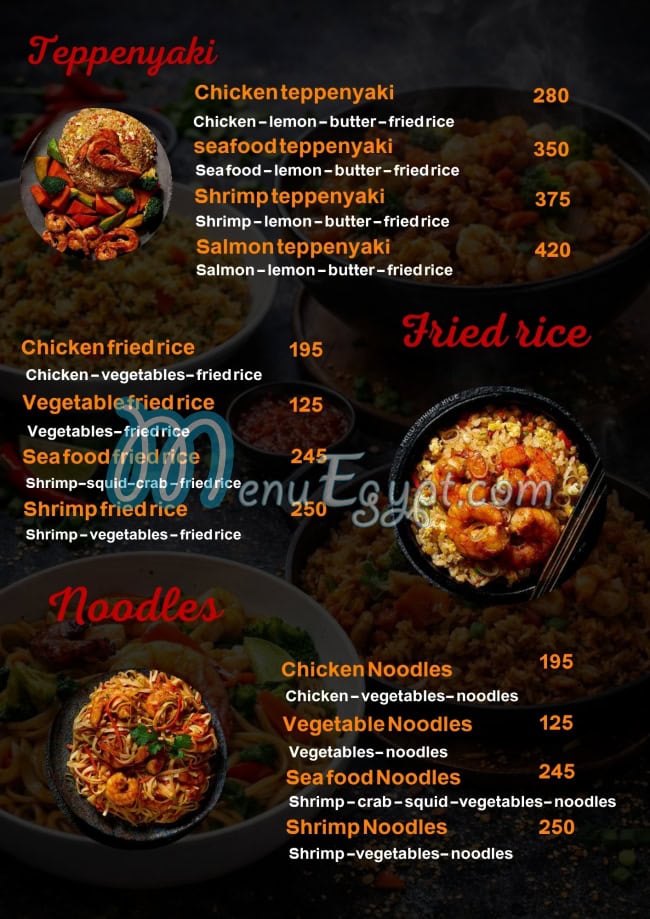 Sushi point menu Egypt