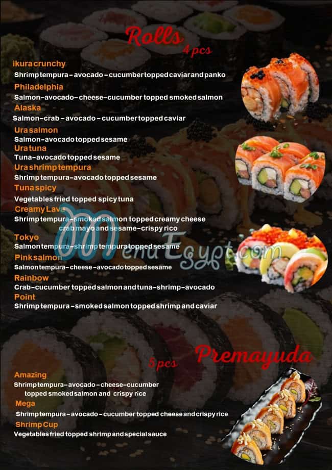 Sushi point delivery menu