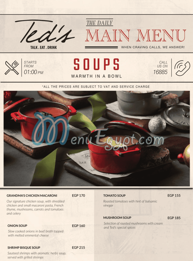 Teds Egypt menu Egypt 11