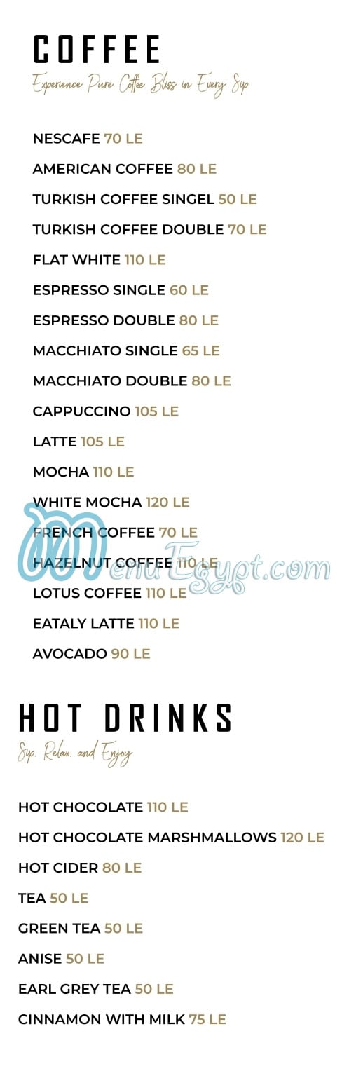 The Eataly menu Egypt 9