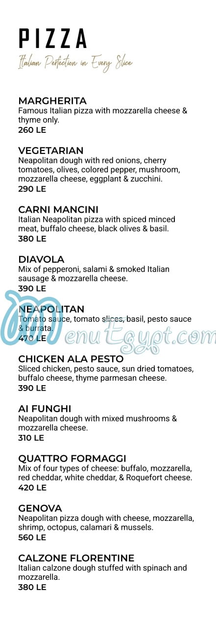 The Eataly menu Egypt 1