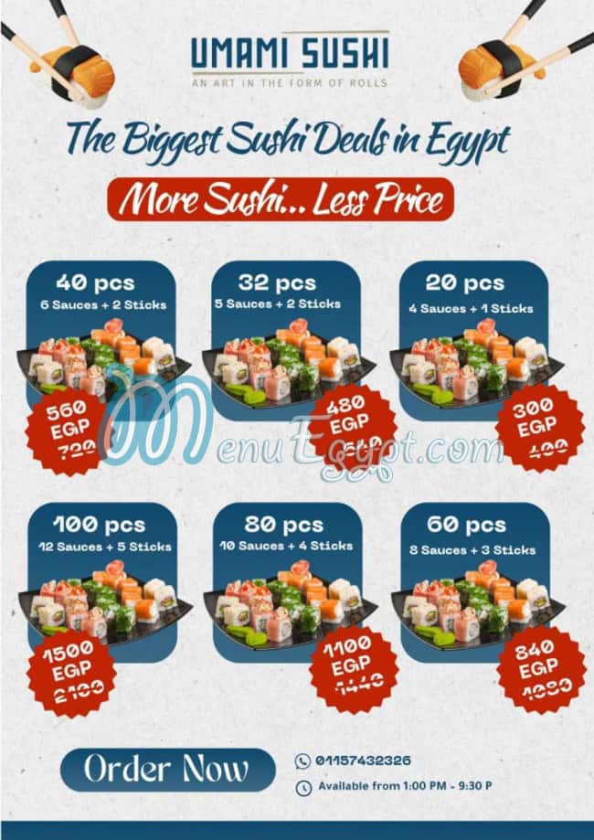 Umami Sushi menu