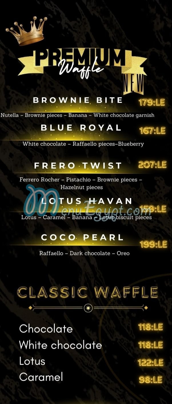 وافل اكس مصر منيو بالعربى