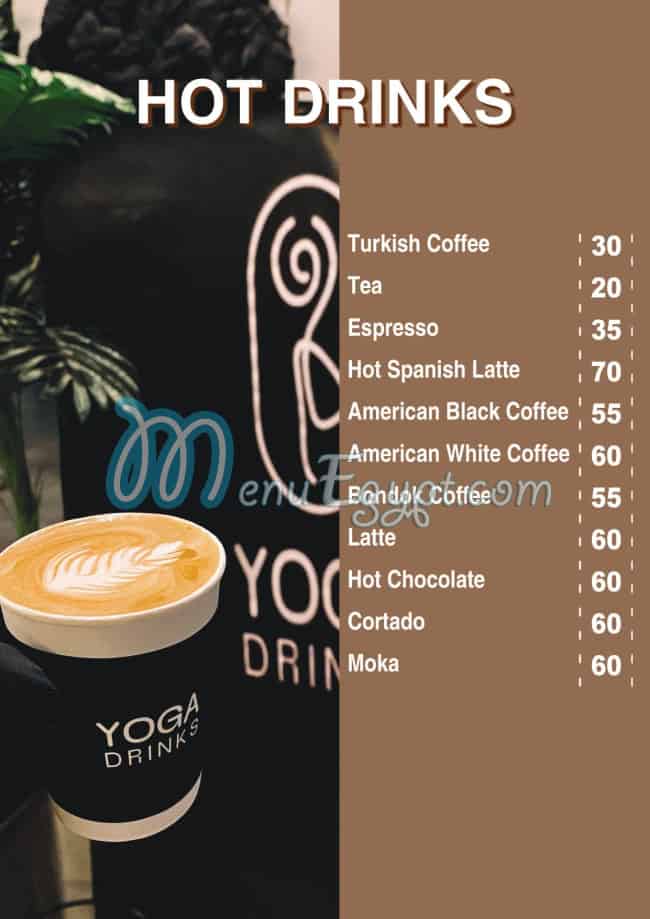 Yoga Drink menu Egypt