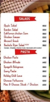 Buckets delivery menu
