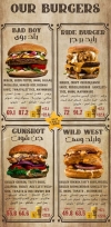 Cowboy Burger menu