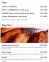 Dishes menu prices