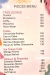 KBs Cake Studio menu