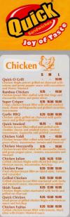 Quick  Sandwiches menu